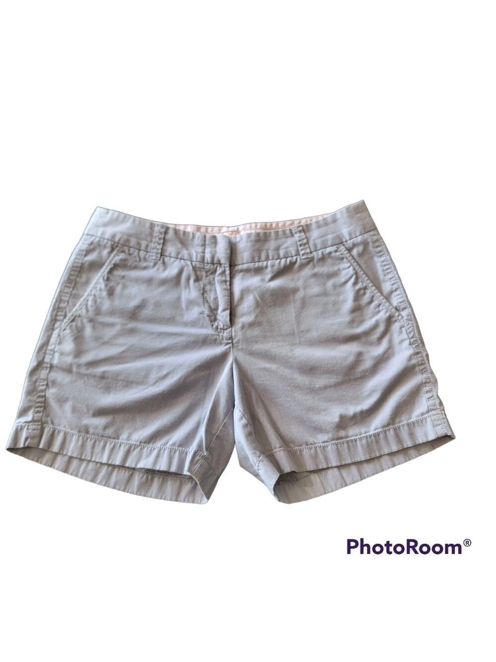 J. Crew Light Gray 100% Cotton Weathered Broken In Chino Shorts Size 4 - Picture 3 of 8
